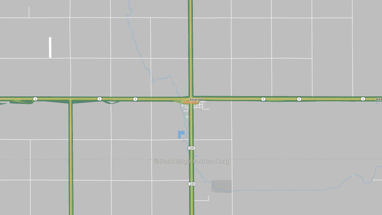 Alvarado, MN Map of Noise Levels in Alvarado