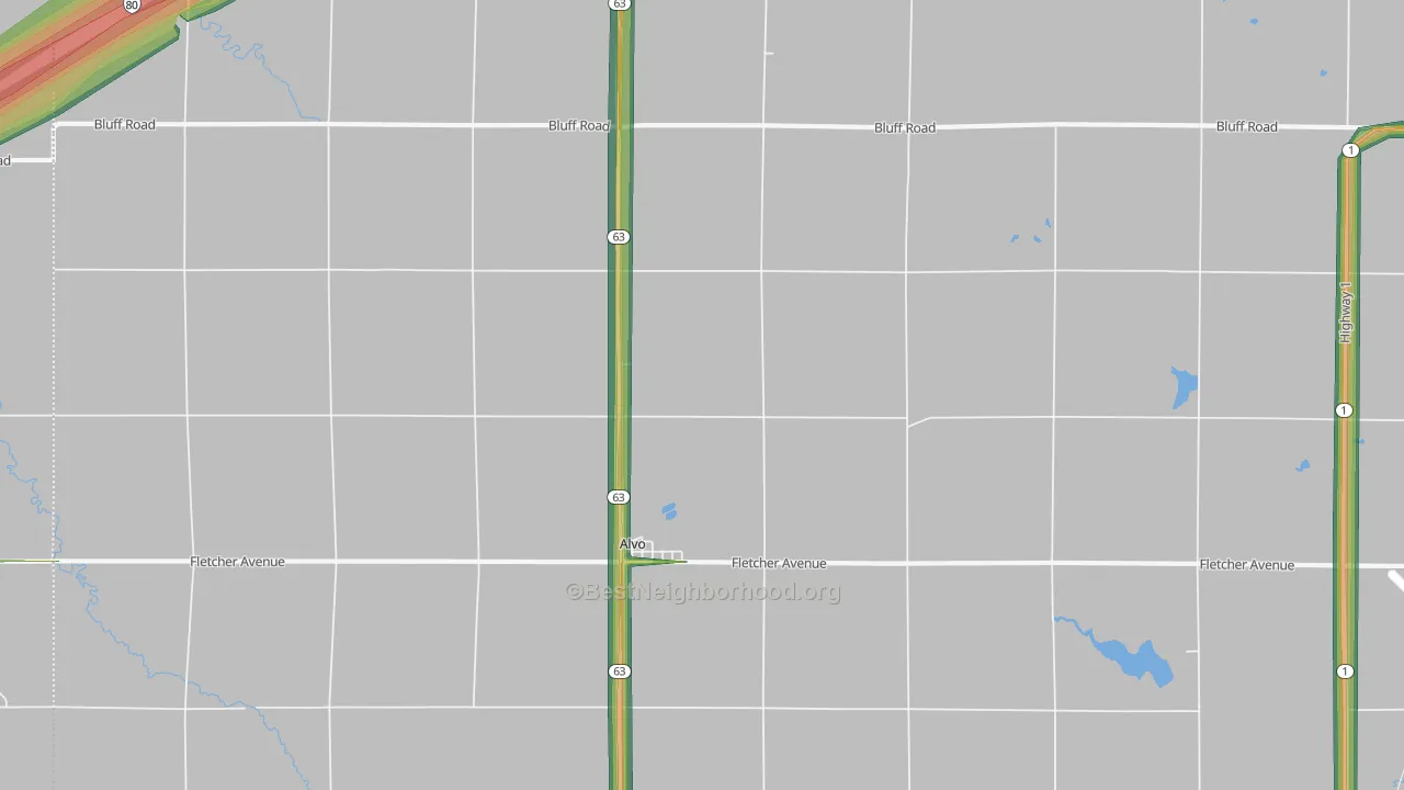 Alvo, NE Map of Noise Levels in Alvo