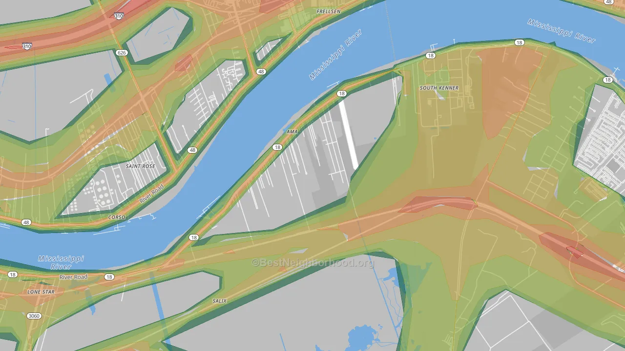 Ama, LA Map of Noise Levels in Ama