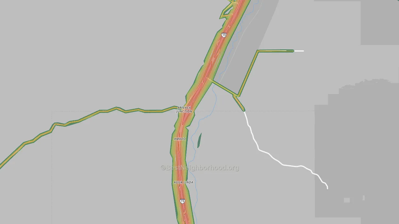 Amado, AZ Map of Noise Levels in Amado