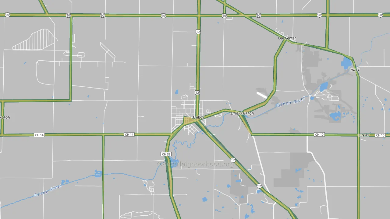 Amboy, IL Map of Noise Levels in Amboy