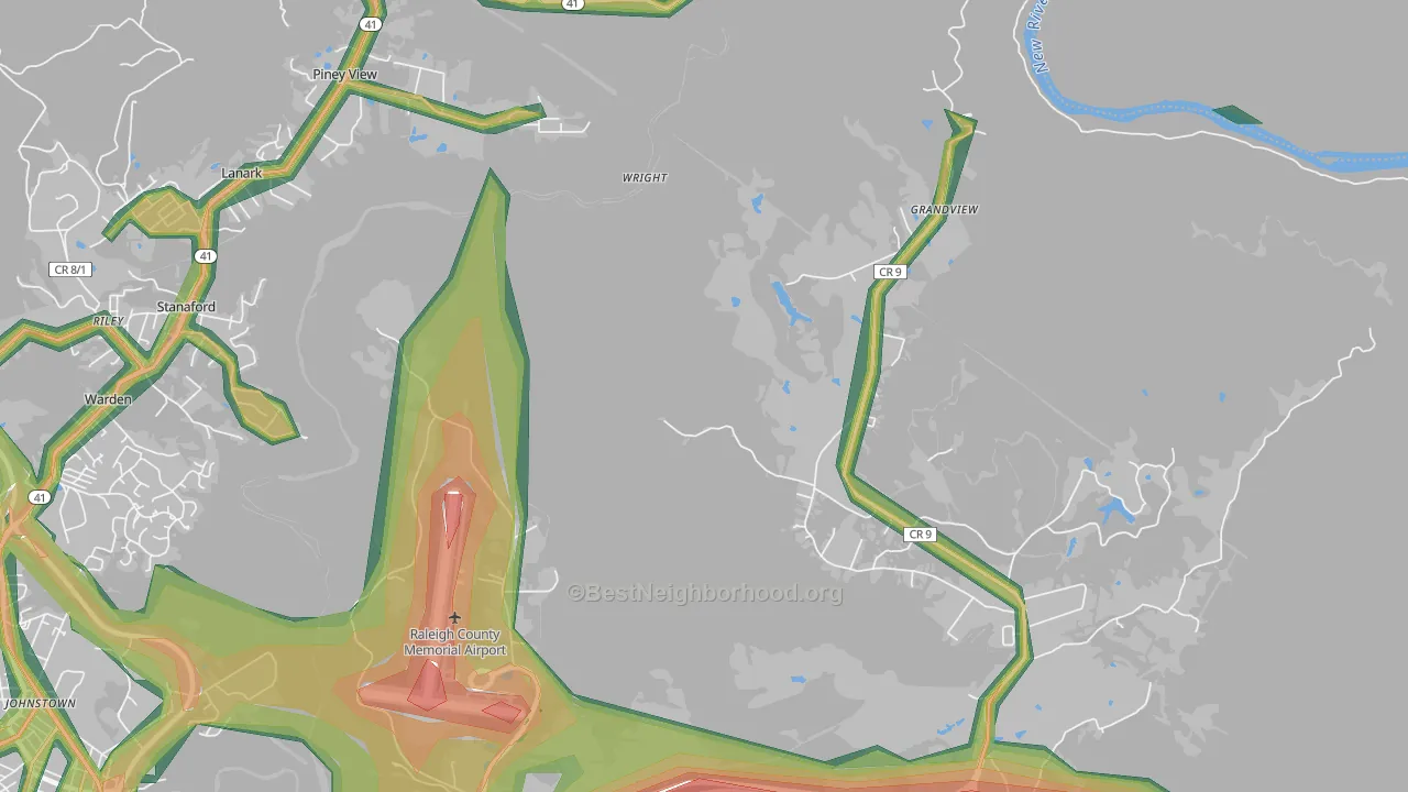 Ameagle, WV Map of Noise Levels in Ameagle