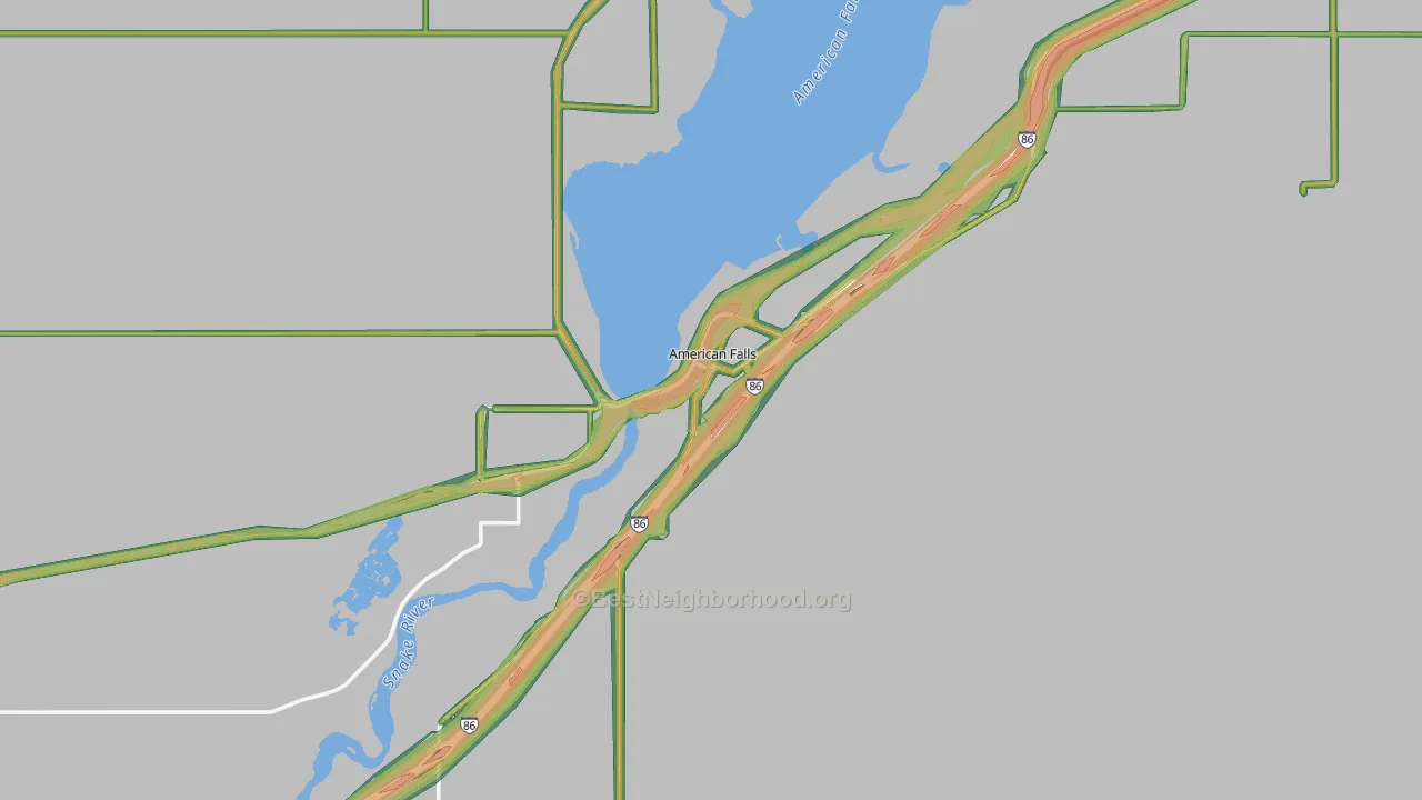 American Falls, ID Map of Noise Levels in American Falls