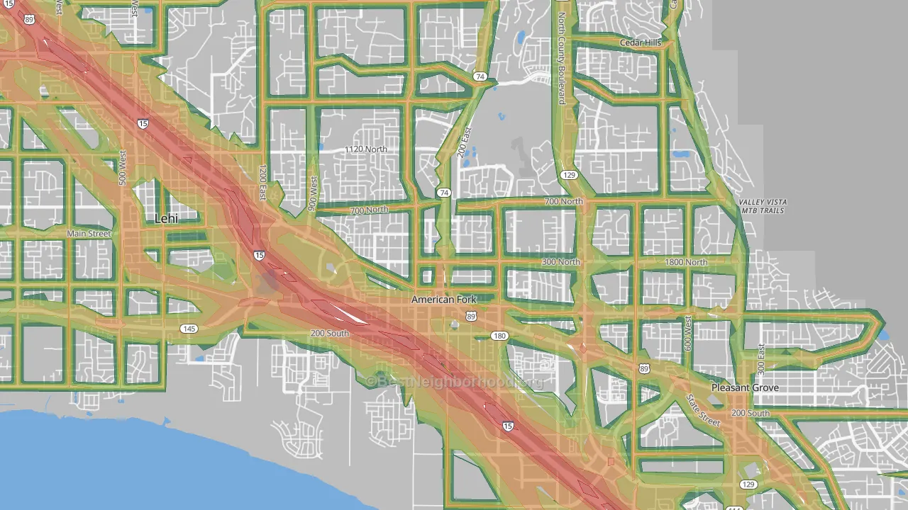 American Fork, UT Map of Noise Levels in American Fork