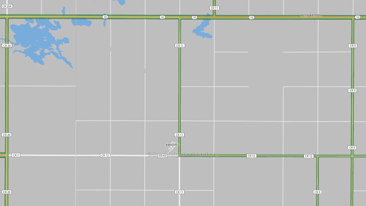 Amherst, SD Map of Noise Levels in Amherst