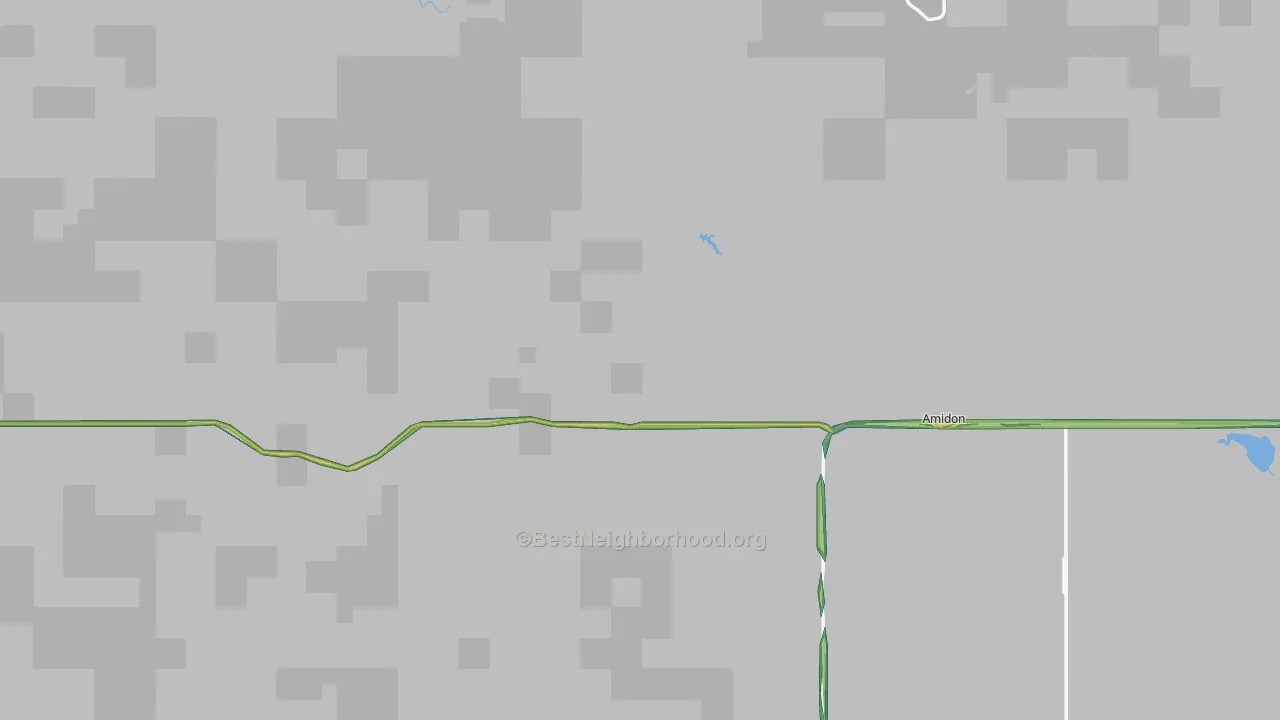 Amidon, ND Map of Noise Levels in Amidon