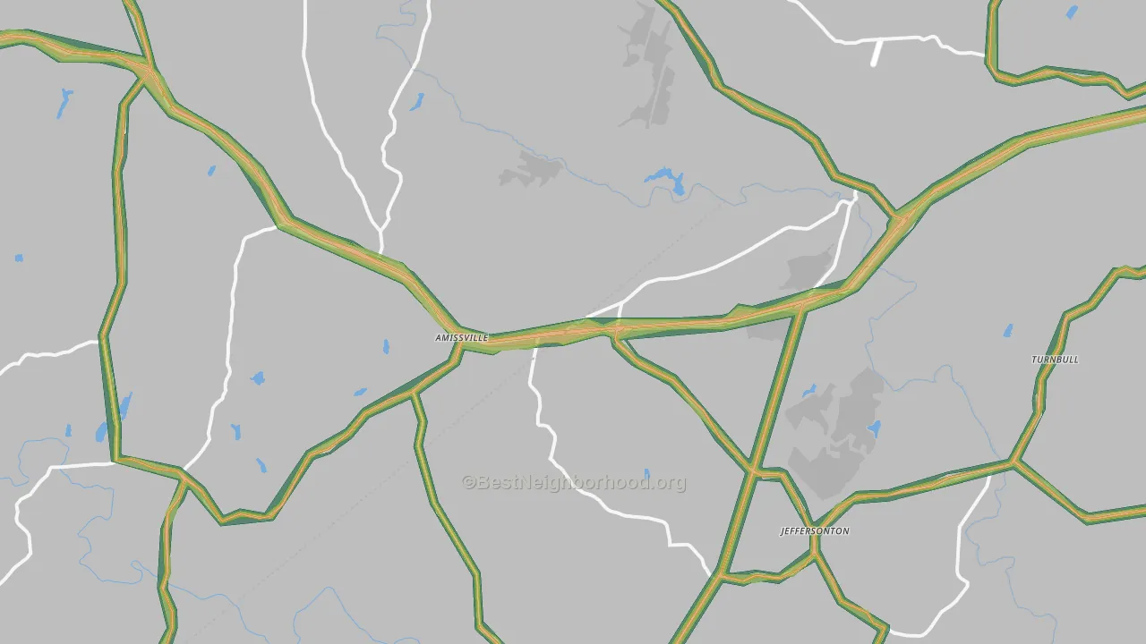 Amissville, VA Map of Noise Levels in Amissville