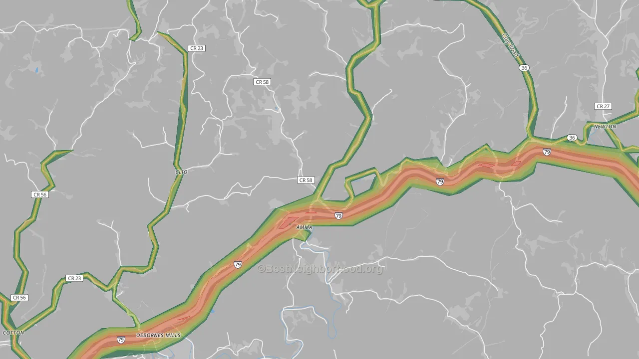 Amma, WV Map of Noise Levels in Amma
