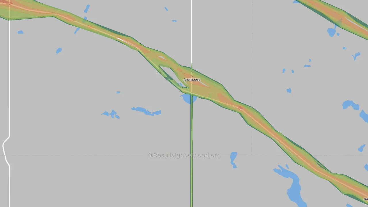 Anamoose, ND Map of Noise Levels in Anamoose