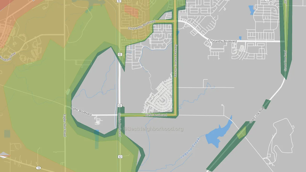 Anatolia Village, Rancho Cordova, CA Map of Noise Levels in Anatolia Village