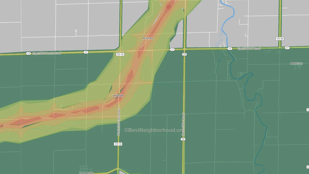 Ancona, IL Map of Noise Levels in Ancona