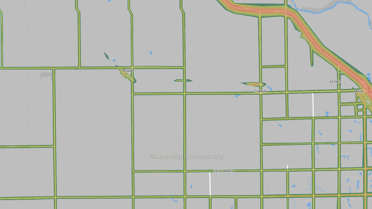 Andale, KS Map of Noise Levels in Andale