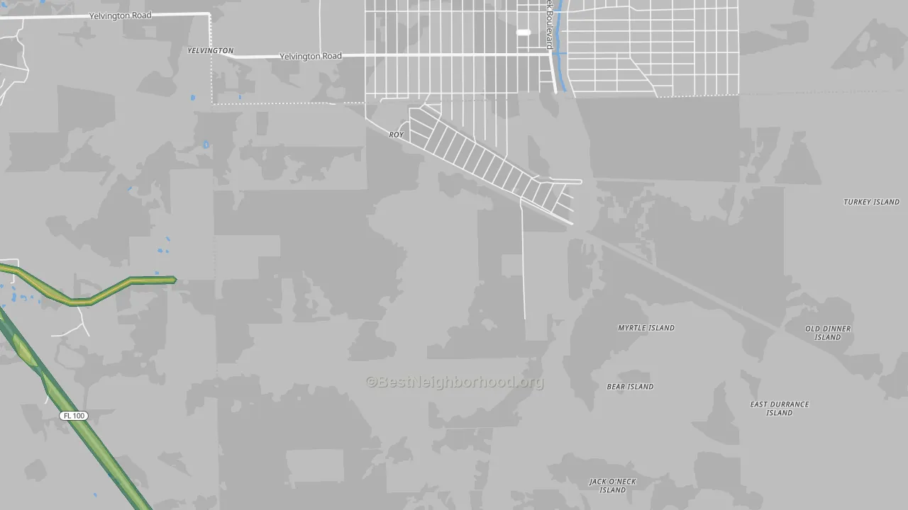 Andalusia, FL Map of Noise Levels in Andalusia