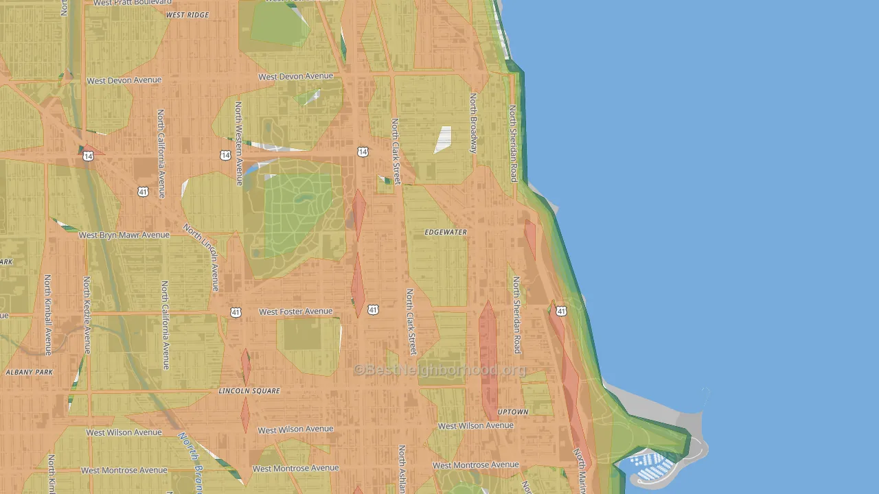 Andersonville, Chicago, IL Map of Noise Levels in Andersonville