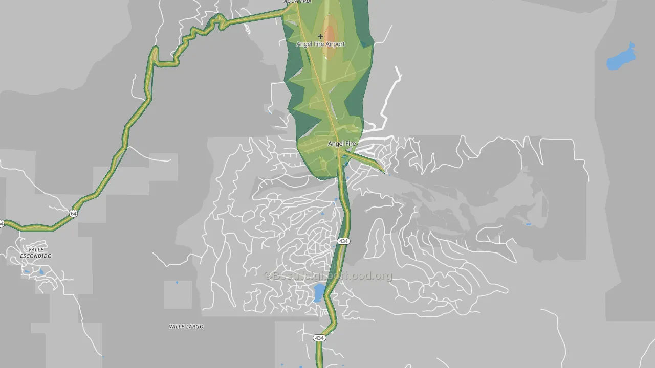 Angel Fire, NM Map of Noise Levels in Angel Fire