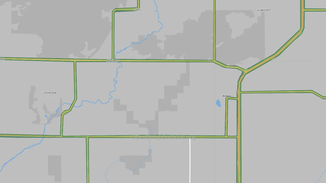 Aniwa, WI Map of Noise Levels in Aniwa