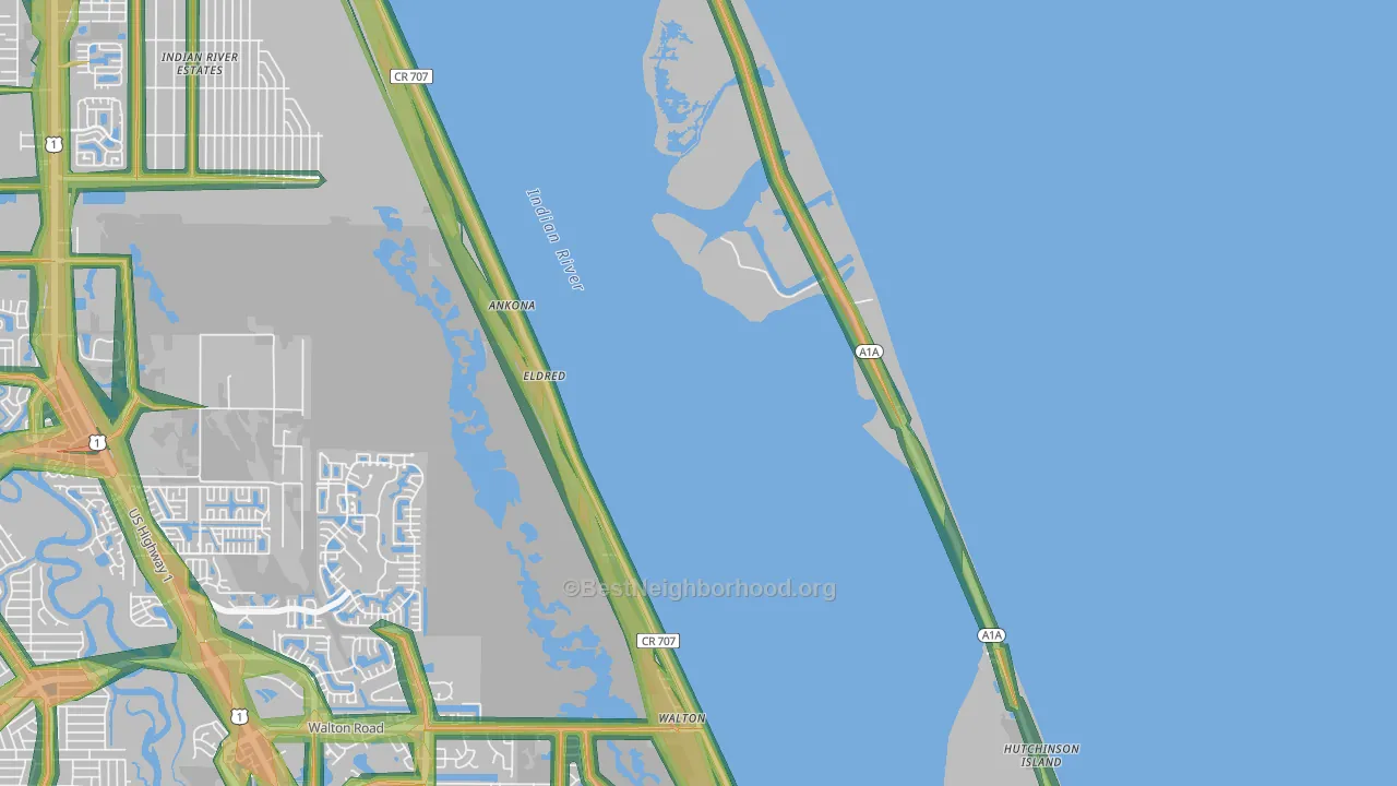 Ankona, FL Map of Noise Levels in Ankona