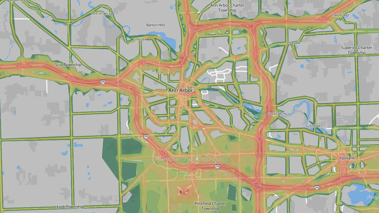 Ann Arbor, MI Map of Noise Levels in Ann Arbor