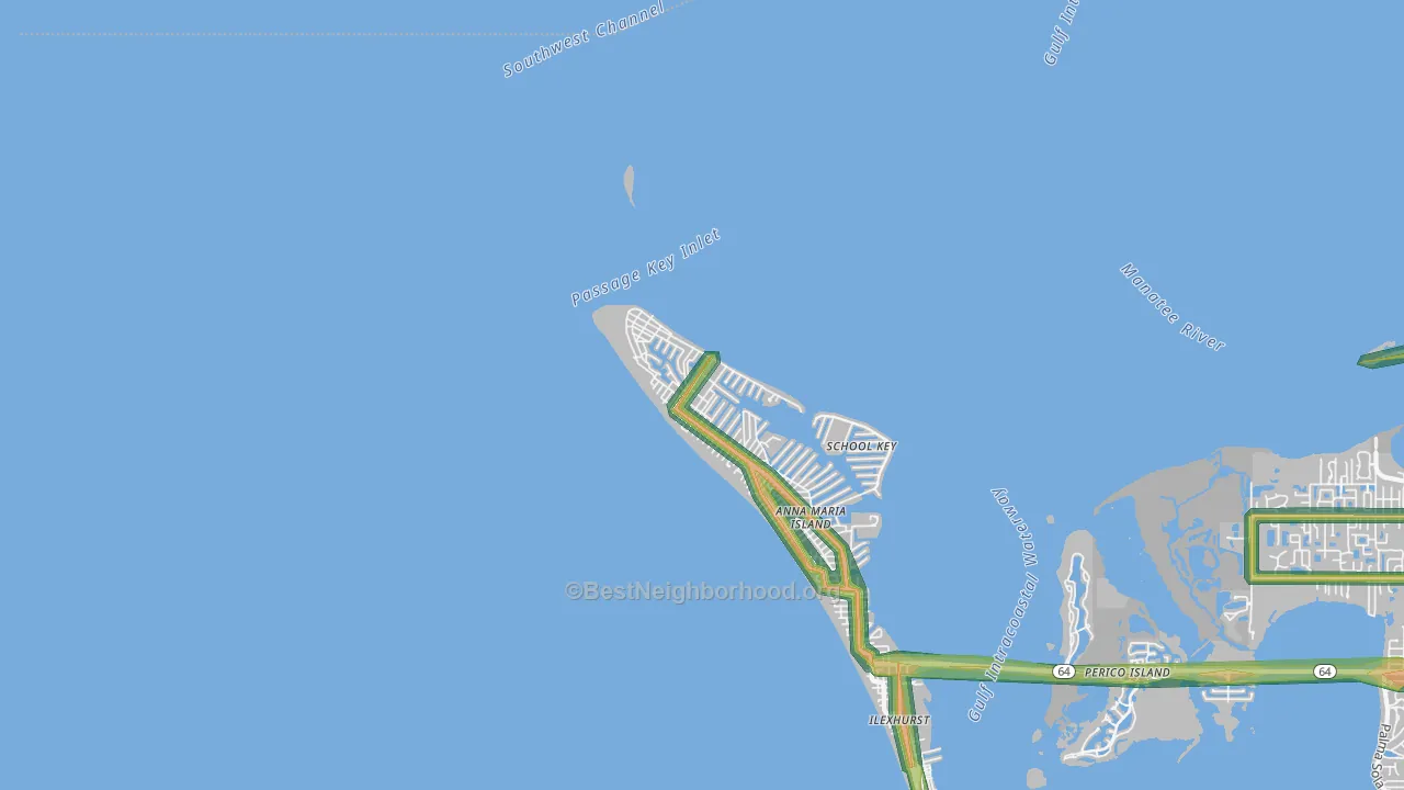 Anna Maria, FL Map of Noise Levels in Anna Maria
