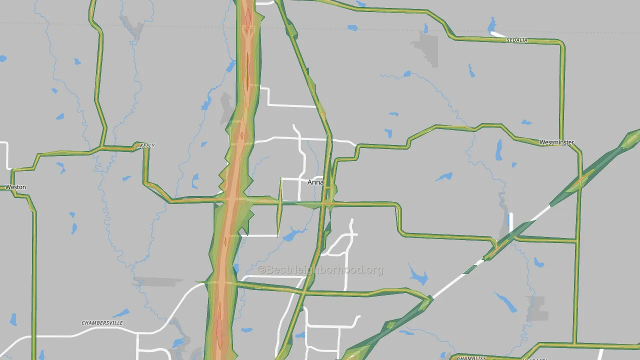 Anna, TX Map of Noise Levels in Anna