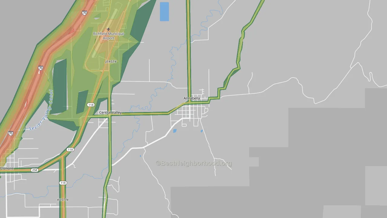 Annabella, UT Map of Noise Levels in Annabella