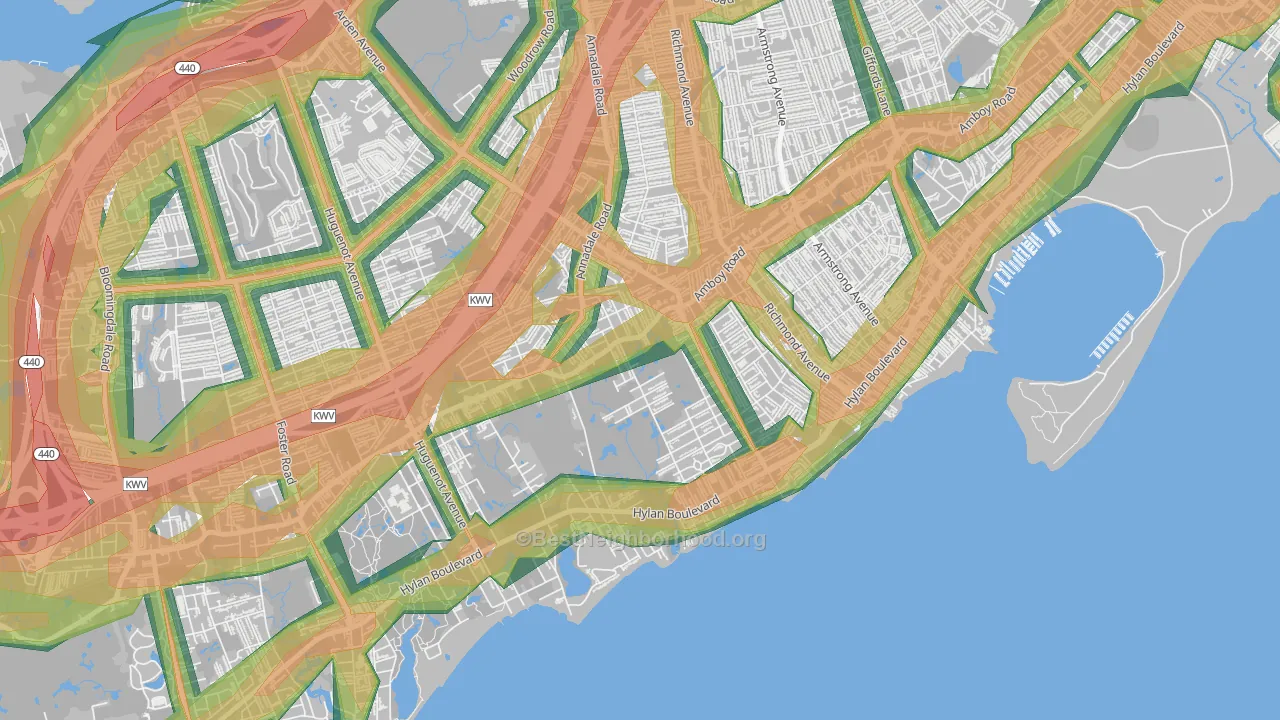 Annandale-on-Hudson, Staten Island, NY Map of Noise Levels in Annandale-on-Hudson