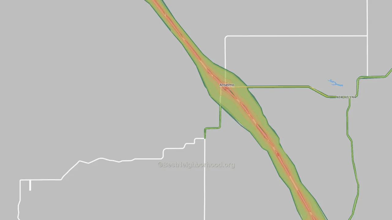 Anselmo, NE Map of Noise Levels in Anselmo