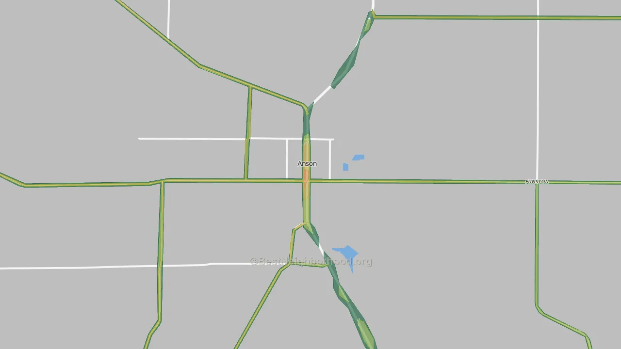 Anson, TX Map of Noise Levels in Anson