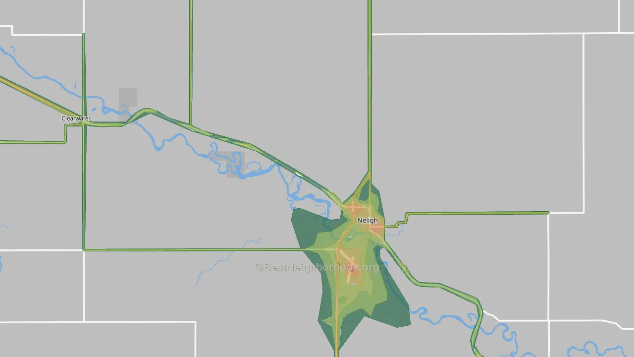Antelope County, NE Map of Noise Levels in Antelope County