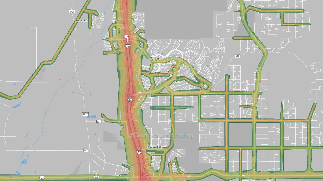 Anthem, AZ Map of Noise Levels in Anthem