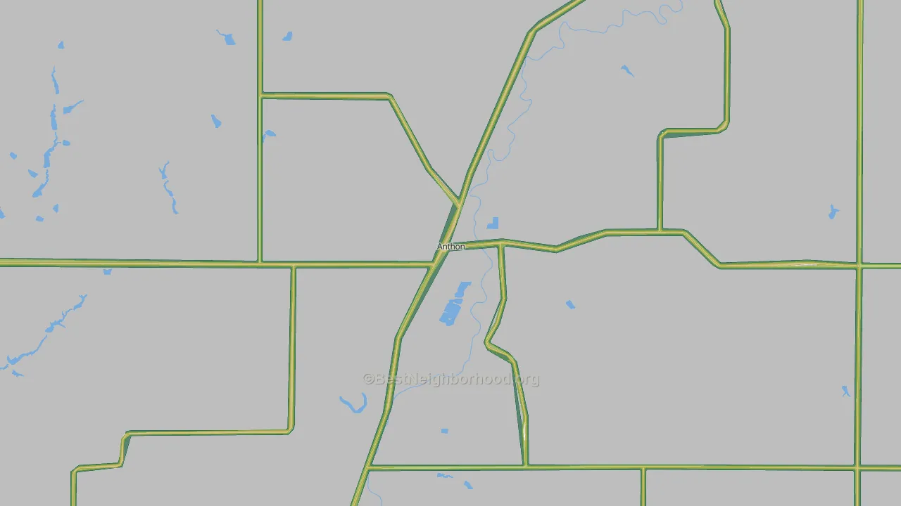 Anthon, IA Map of Noise Levels in Anthon