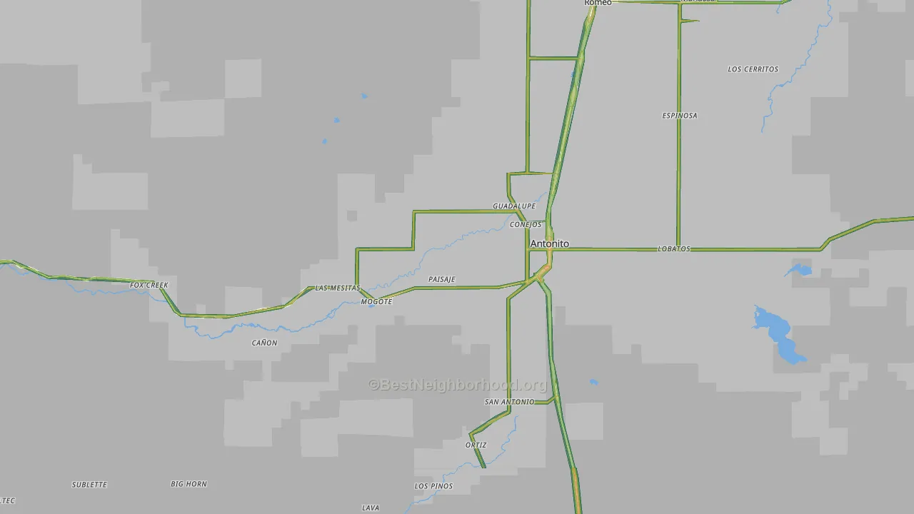 Antonito, CO Map of Noise Levels in Antonito