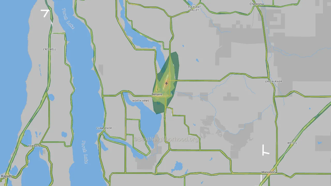 Antrim County, MI Map of Noise Levels in Antrim County