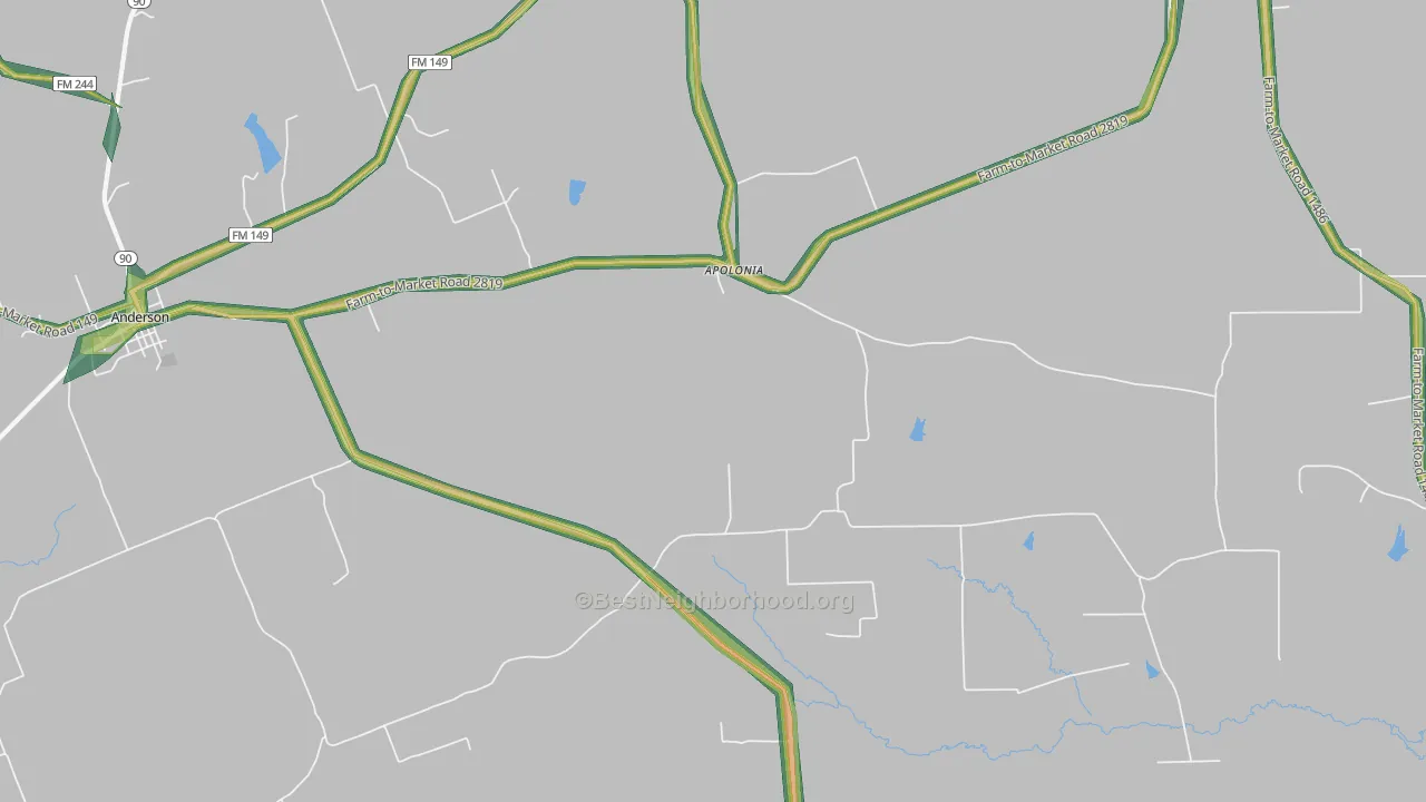 Apolonia, TX Map of Noise Levels in Apolonia