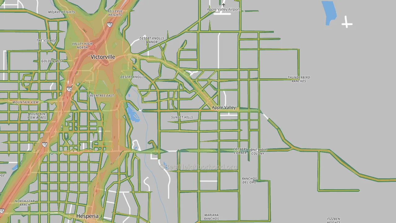 Apple Valley, CA Map of Noise Levels in Apple Valley