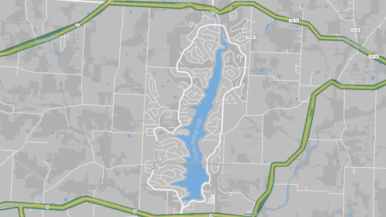 Apple Valley, OH Map of Noise Levels in Apple Valley