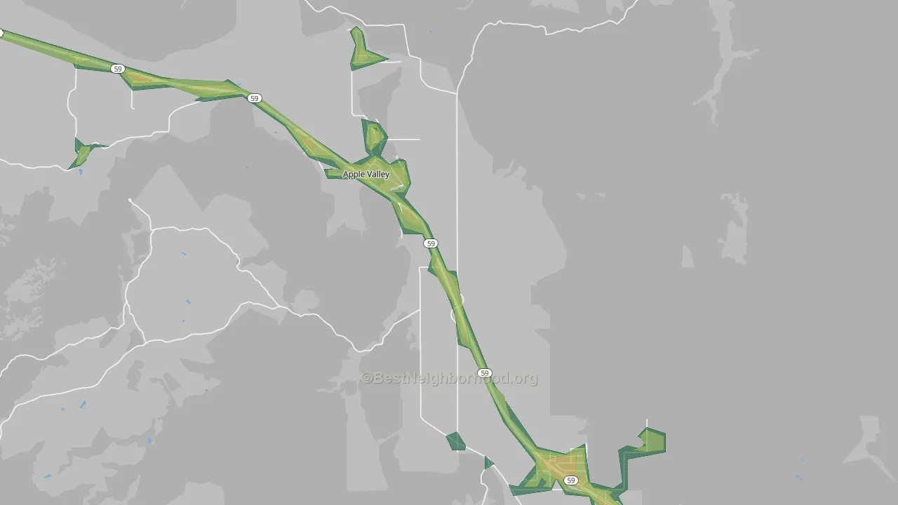 Apple Valley, UT Map of Noise Levels in Apple Valley