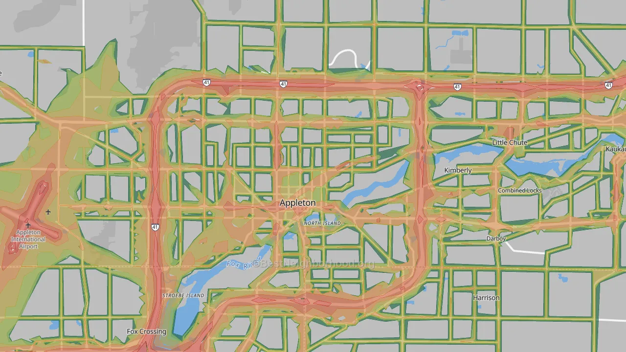 Appleton, WI Map of Noise Levels in Appleton