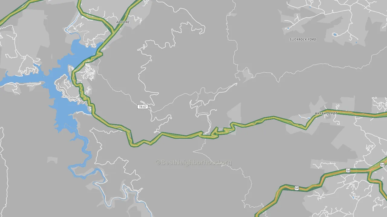 Aquone, NC Map of Noise Levels in Aquone