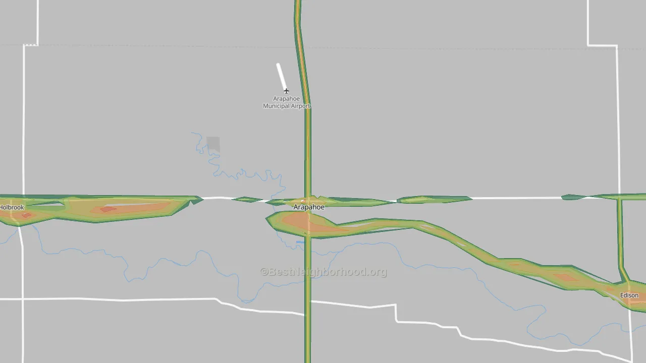 Arapahoe, NE Map of Noise Levels in Arapahoe