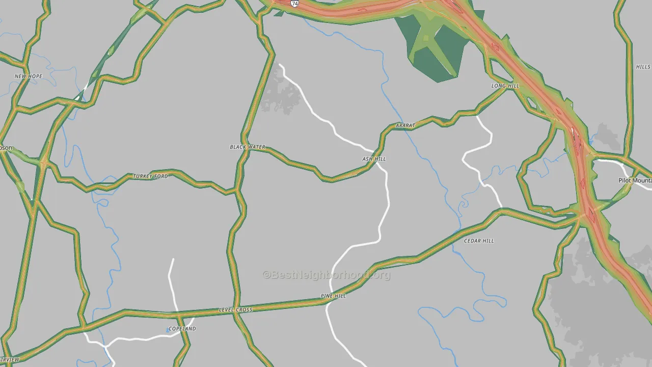 Ararat, NC Map of Noise Levels in Ararat