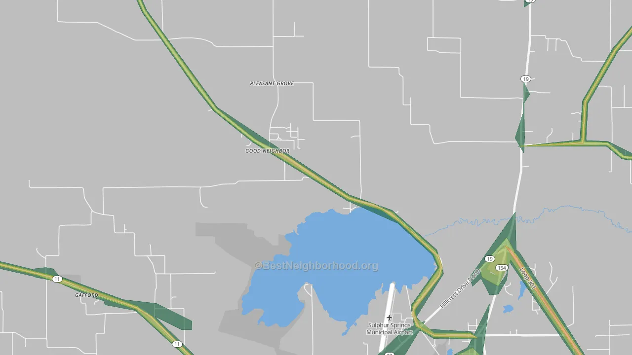 Arbala, TX Map of Noise Levels in Arbala