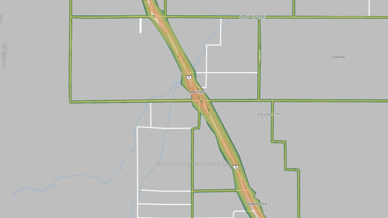 Arbuckle, CA Map of Noise Levels in Arbuckle