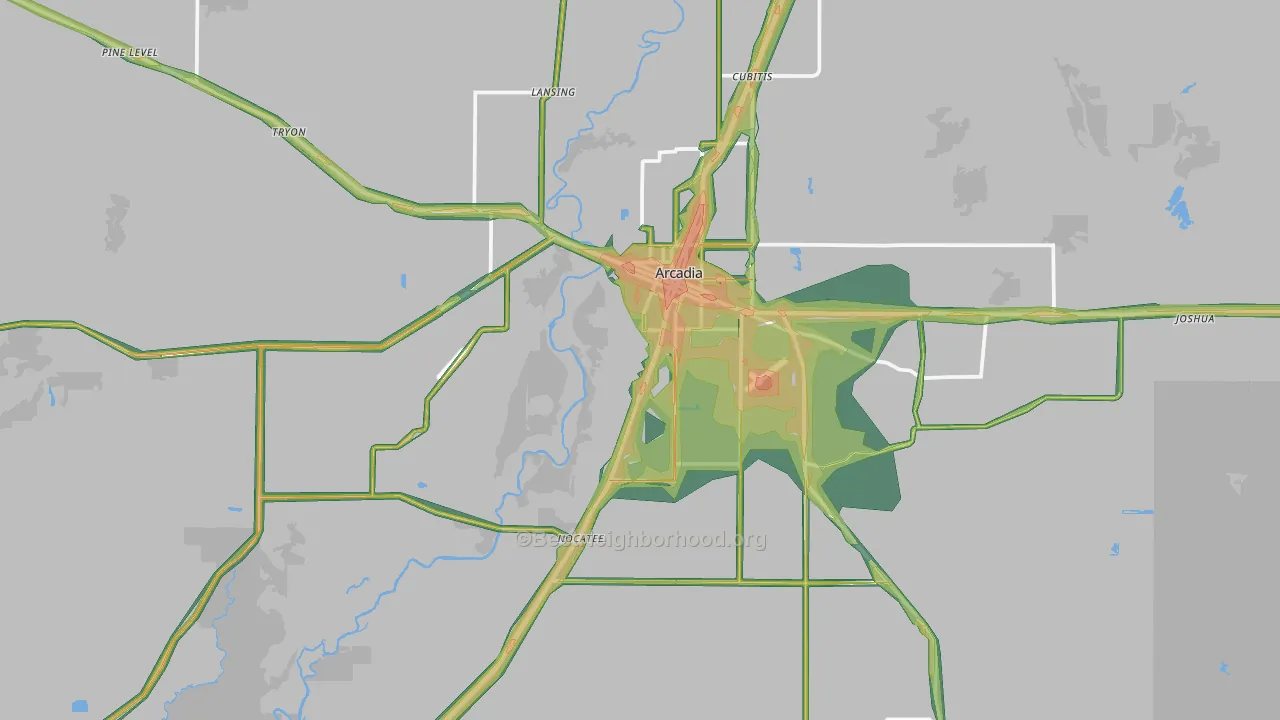 Arcadia, FL Map of Noise Levels in Arcadia