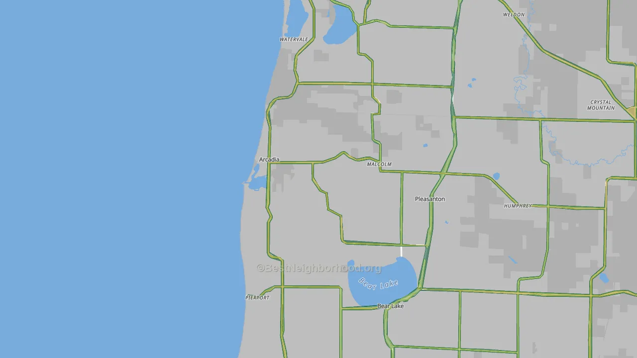 Arcadia, MI Map of Noise Levels in Arcadia