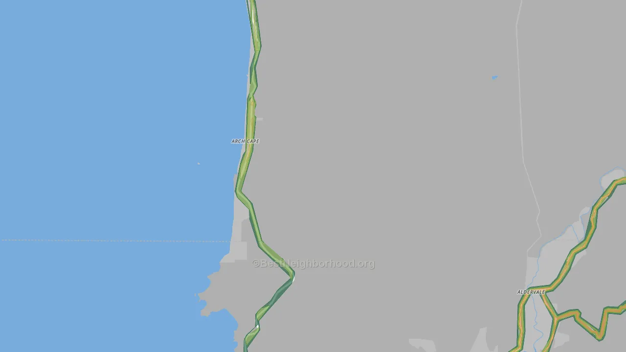Arch Cape, OR Map of Noise Levels in Arch Cape