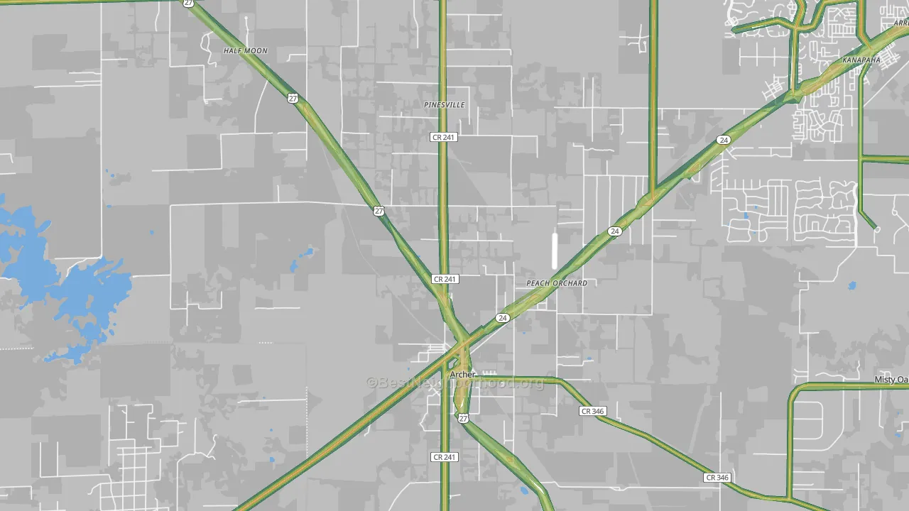 Archer, FL Map of Noise Levels in Archer
