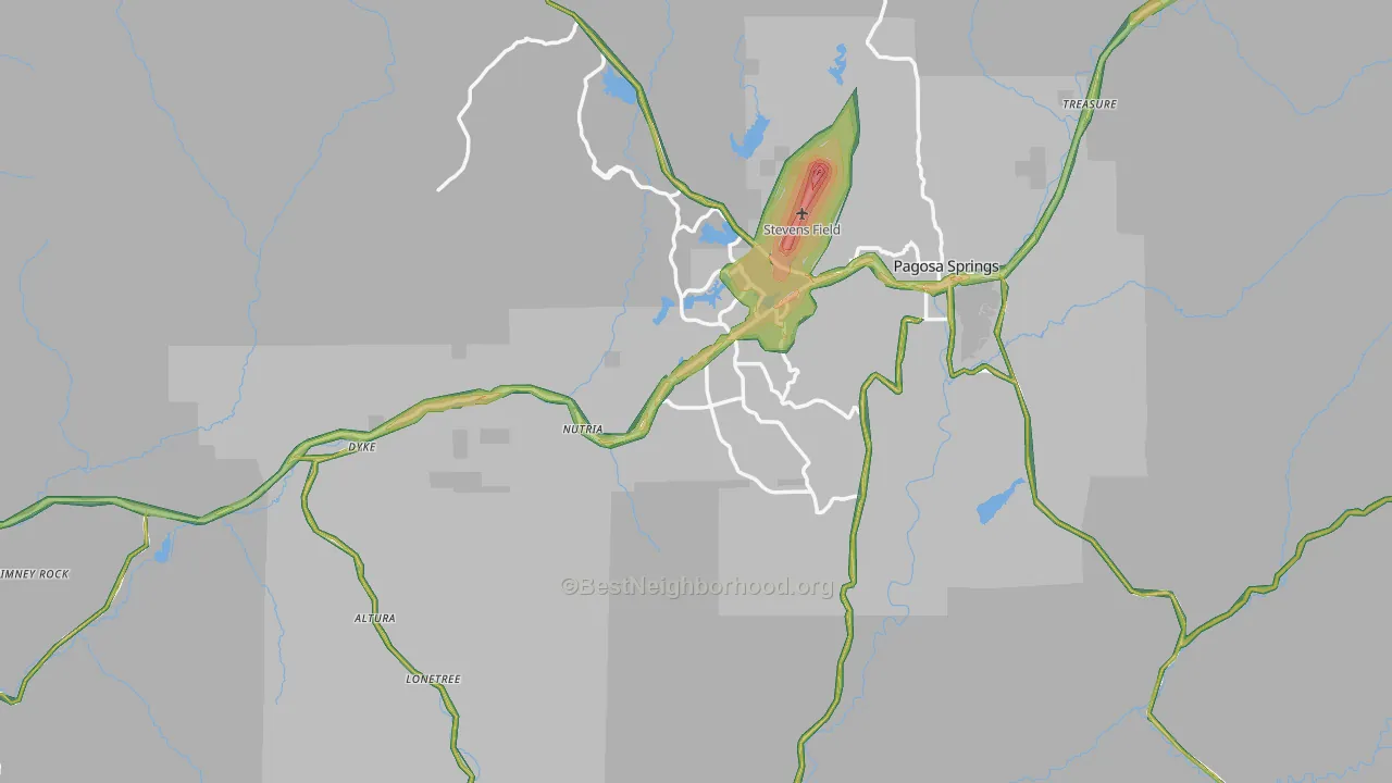 Archuleta County, CO Map of Noise Levels in Archuleta County
