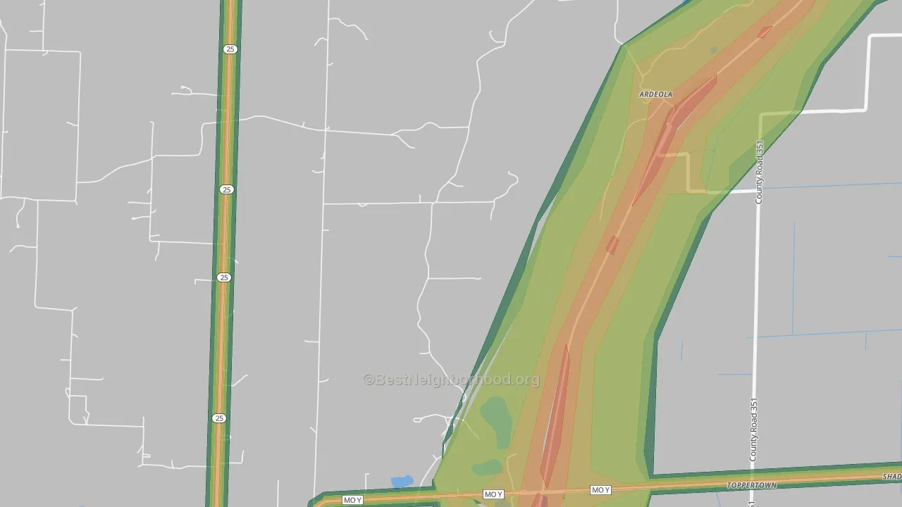 Ardeola, MO Map of Noise Levels in Ardeola
