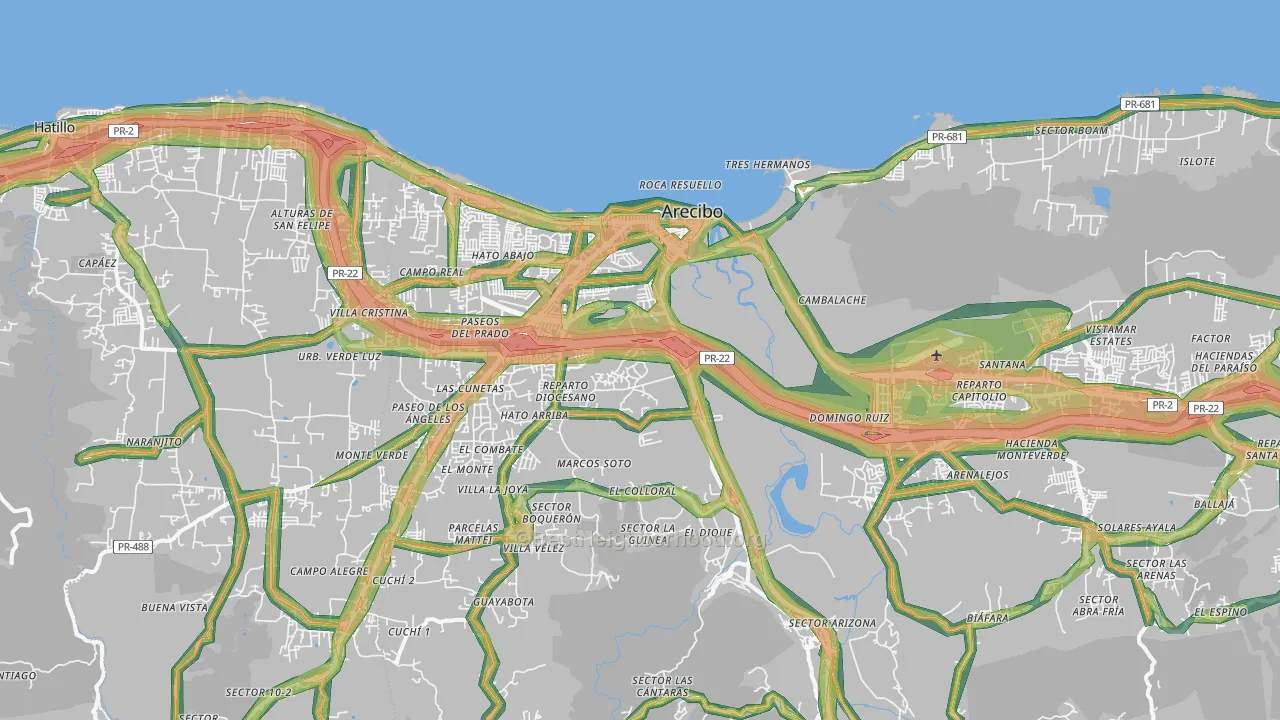 Arecibo, PR Map of Noise Levels in Arecibo
